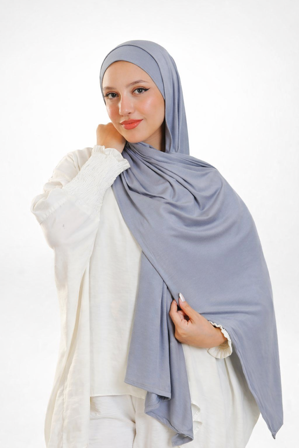 شال قطن مع قمطة ربط بنفس اللون – مريح وثابت